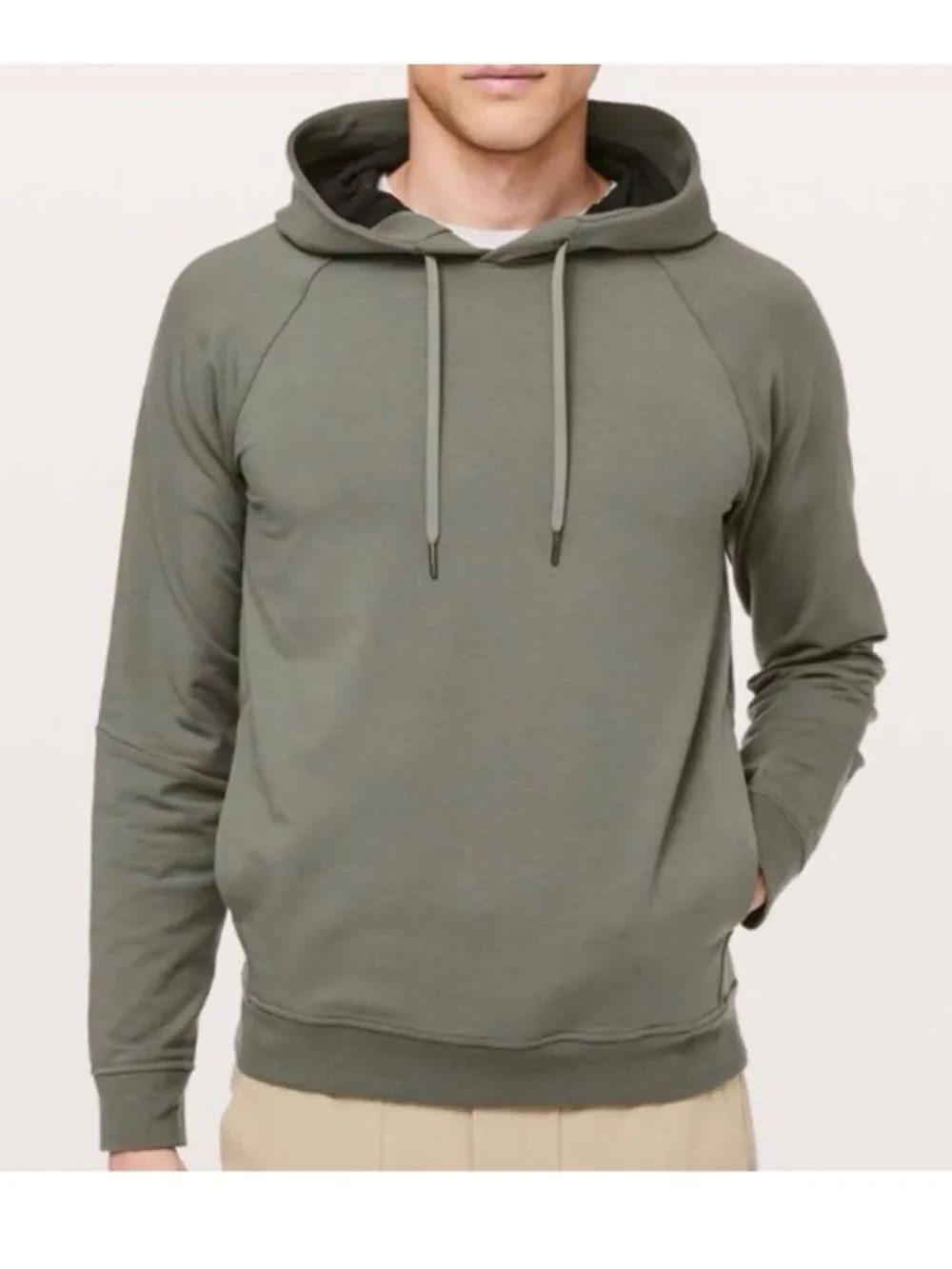 Lululemon City Sweat Pullover Hoodie Green Grey Size Medium